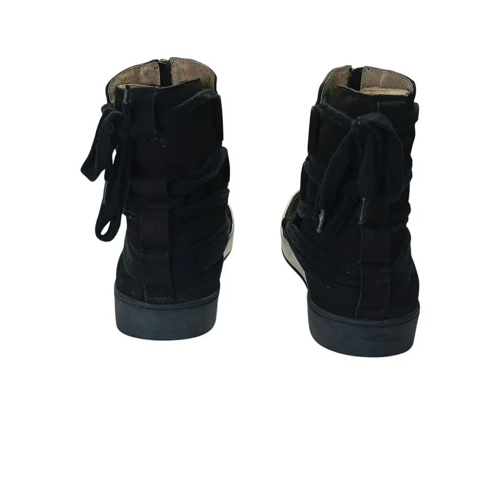 McNdo Kyoto High-Top Sneakers With Zipper & Lace Details Size 11 USA Mens Black